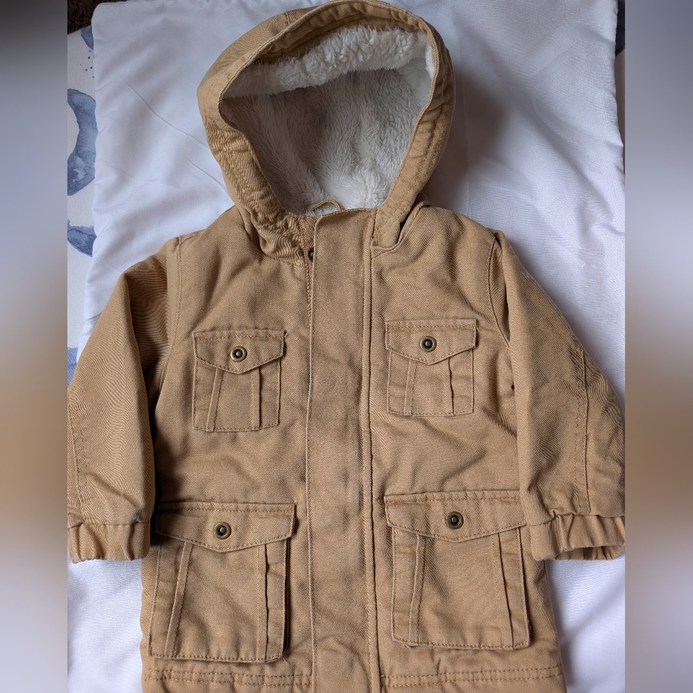 Cat & Jack Tan Hooded Jacket/Parka